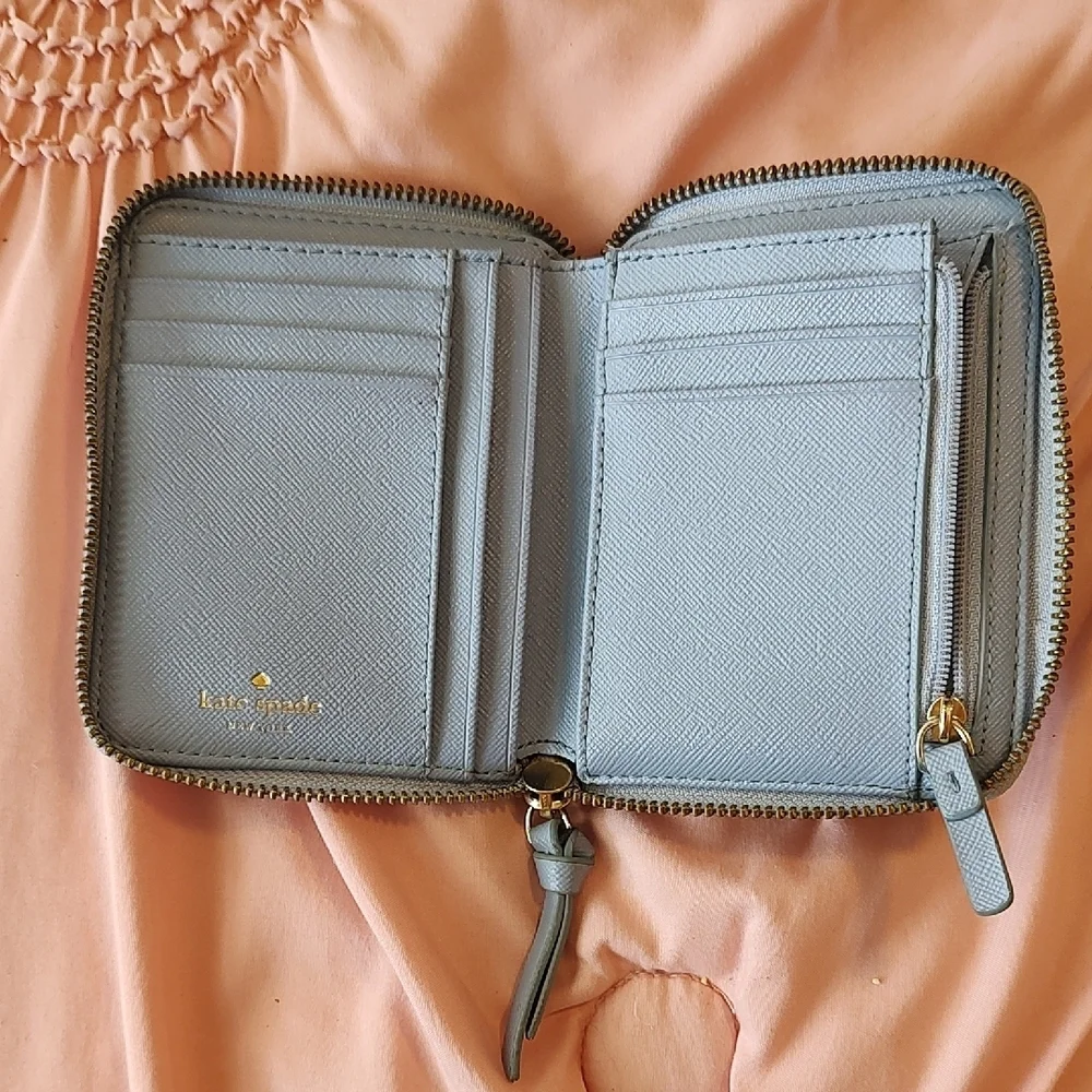 Kate Spade Wallet Light Blue Zip Around - Picture 4 of 8